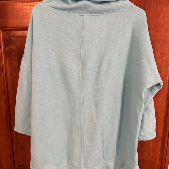 T by Talbots Sweatshirt Mint Green Cowl Neck Drawstring Kangaroo Pocket Sz XL - Picture 8 of 9